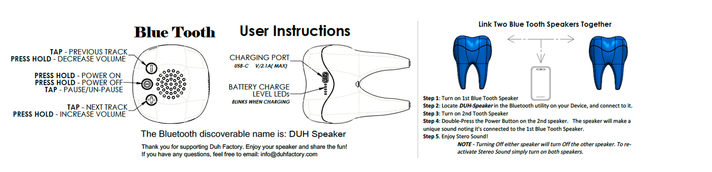 Duh Blue Tooth Speaker Version 2.0