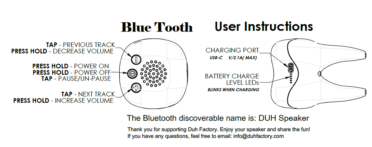 Duh Blue Tooth Speaker Version 2.0